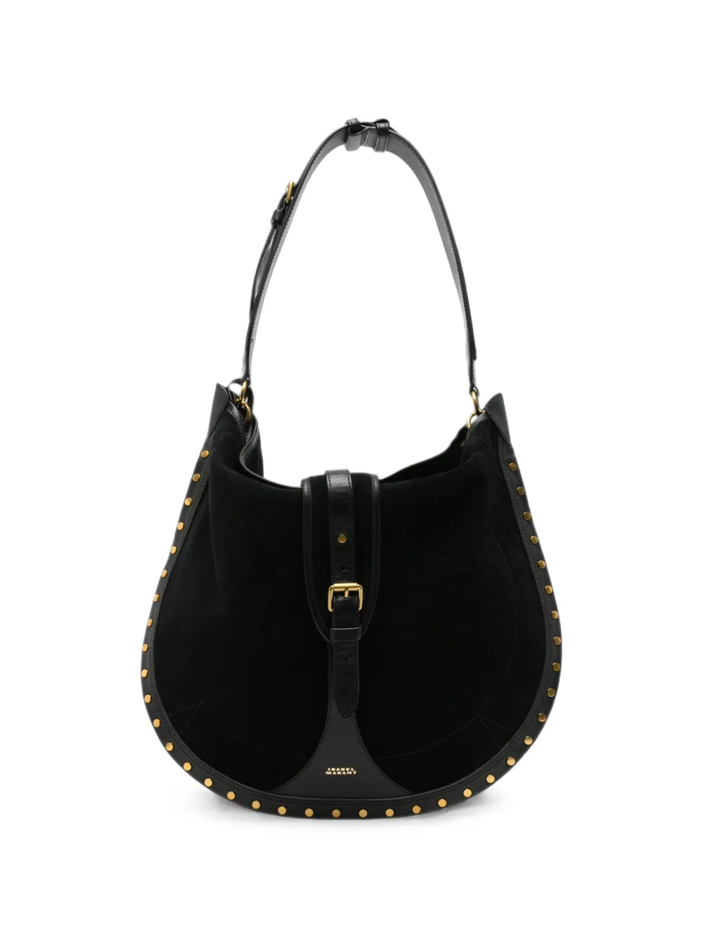 ISABEL MARANT Oskan Soft studded shoulder bag - Nero
