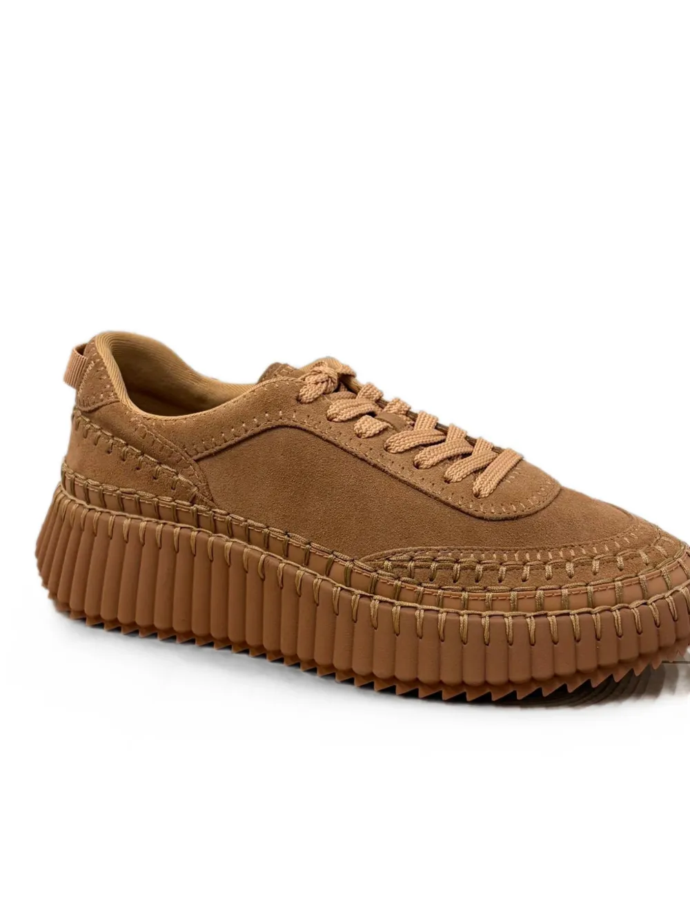 Chloé Nama whipstitch-trim sneakers Bruin