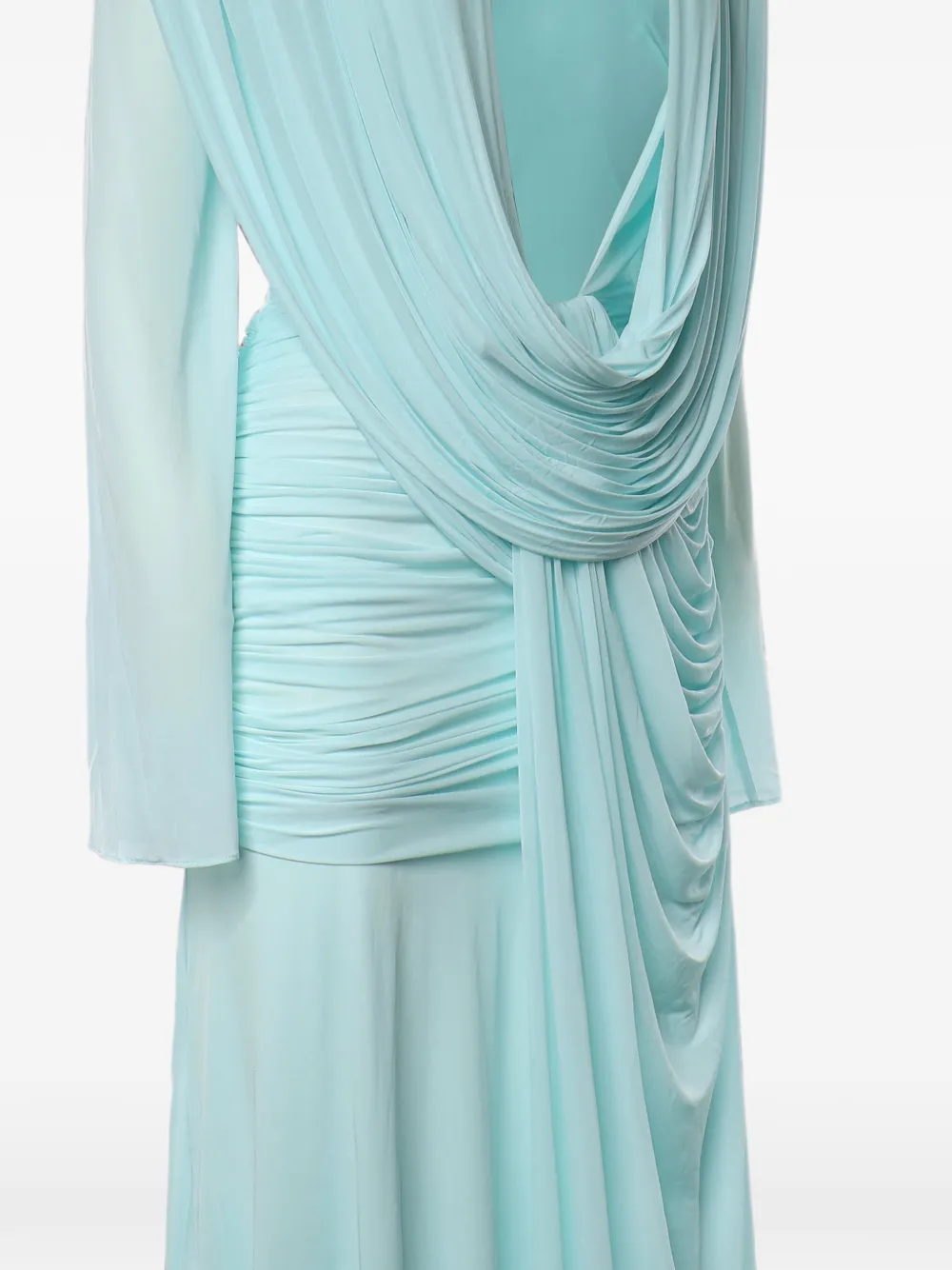 Christopher Esber draped long-sleeve maxi dress Blauw