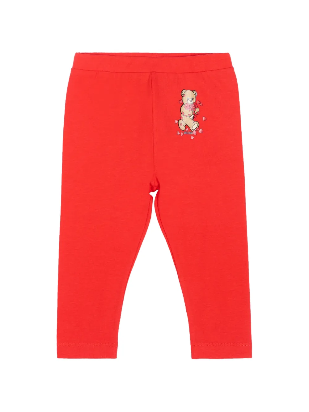 Moschino Kids teddy bear print leggings - Rosso