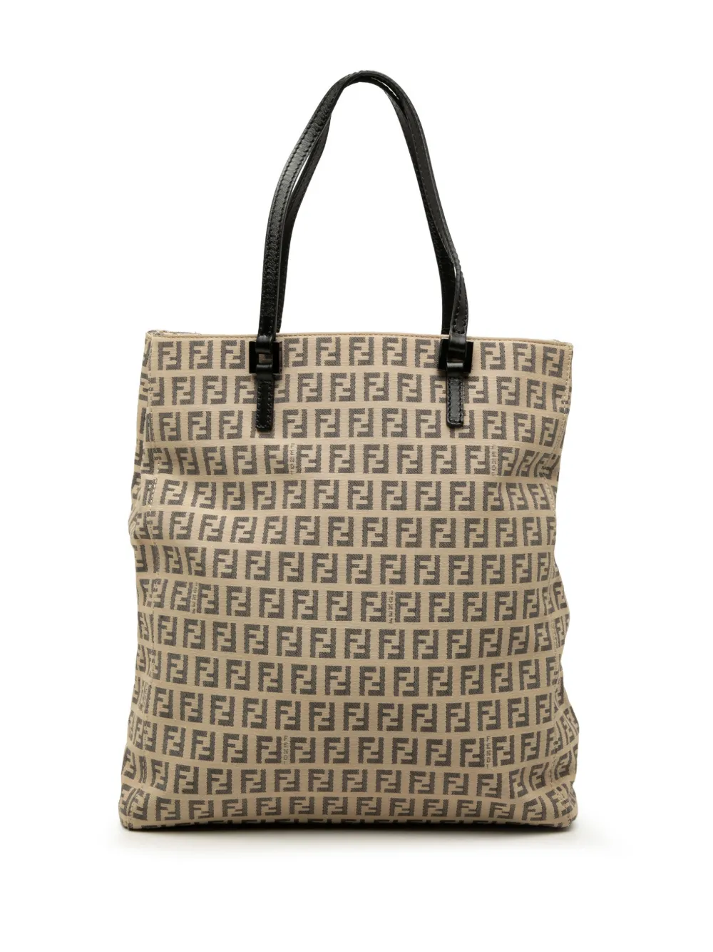 Pre-owned Fendi 2000-2010 Zucchino Canvas Tote Bag In Neutrals