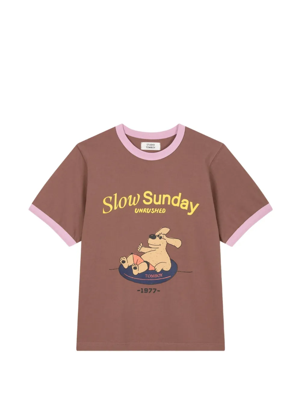 TOMBOY graphic-print ringer T-shirt