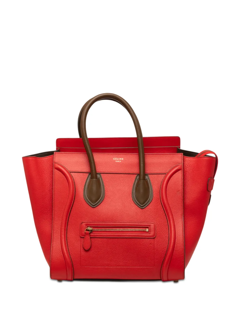 Celine Pre-Owned 2014 Mini Bicolor Leather Luggage tote bag - Brown