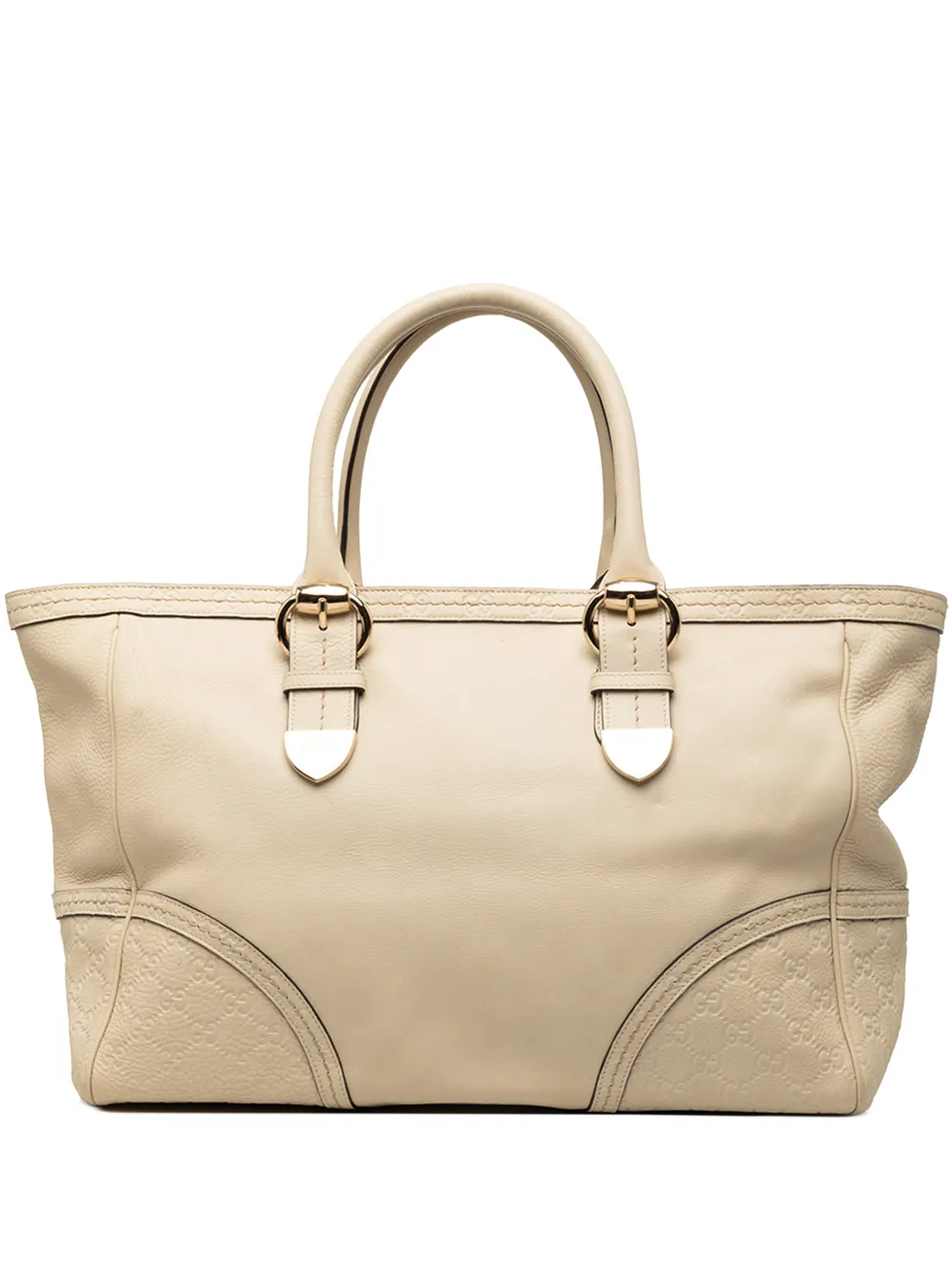 Pre-owned Gucci 2000-2015 Calfskin Signoria Tote Bag In Brown