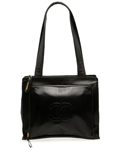 CHANEL Pre-Owned 1996-1997 CC Lambskin Front Zip Pocket tote bag
