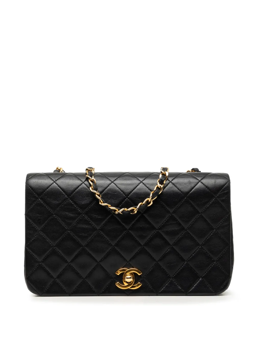 CHANEL Pre-Owned 1989-1991 Medium Quilted Lambskin Full Flap crossbody bag - Black