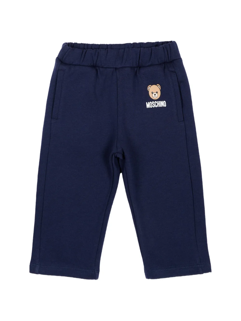 Moschino Kids teddy bear logo-print track pants - Blu