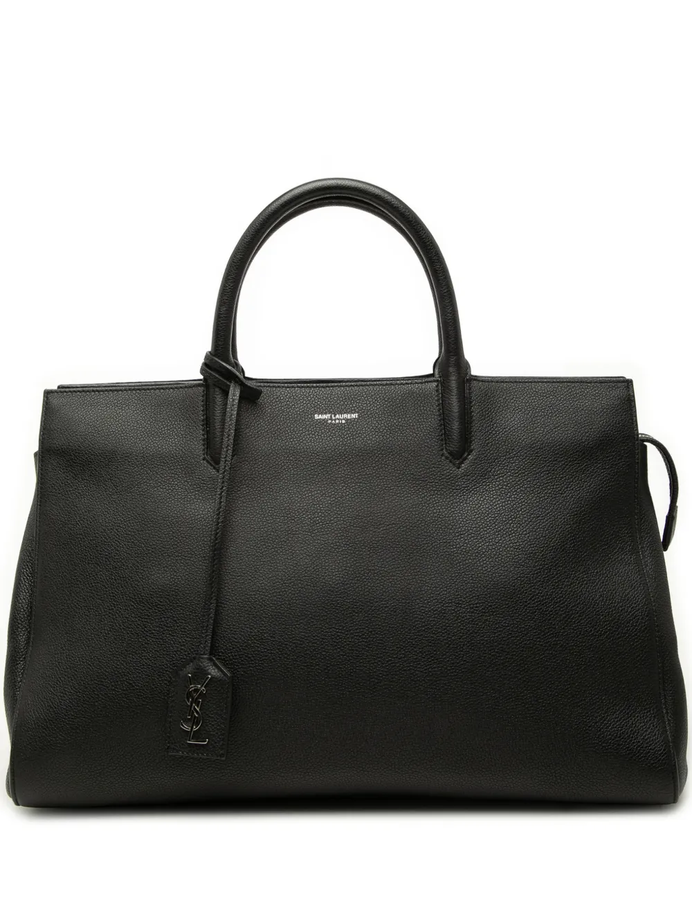 Saint Laurent Pre-Owned 2015 Medium Grained Calfskin Cabas Rive Gauche satchel - Black