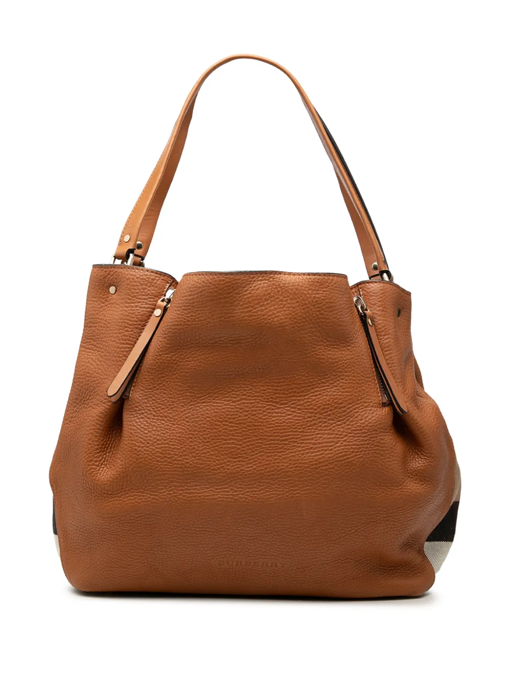 Burberry Pre-Owned Borsa a tracolla Maidstone media in pelle e tela con motivo House Check 2000-2017 - Marrone