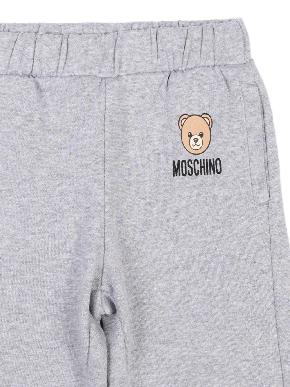 Moschino Kids Trainingsbroek met teddybeer- en logoprint Grijs