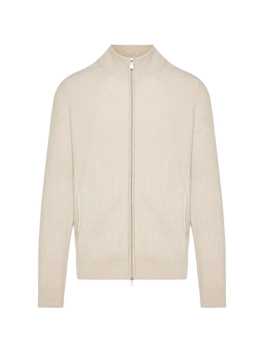 Gran Sasso ribbed-knit zip-up sweater - Neutrals