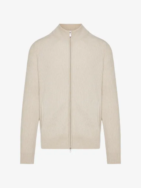 Gran Sasso ribbed-knit zip-up sweater