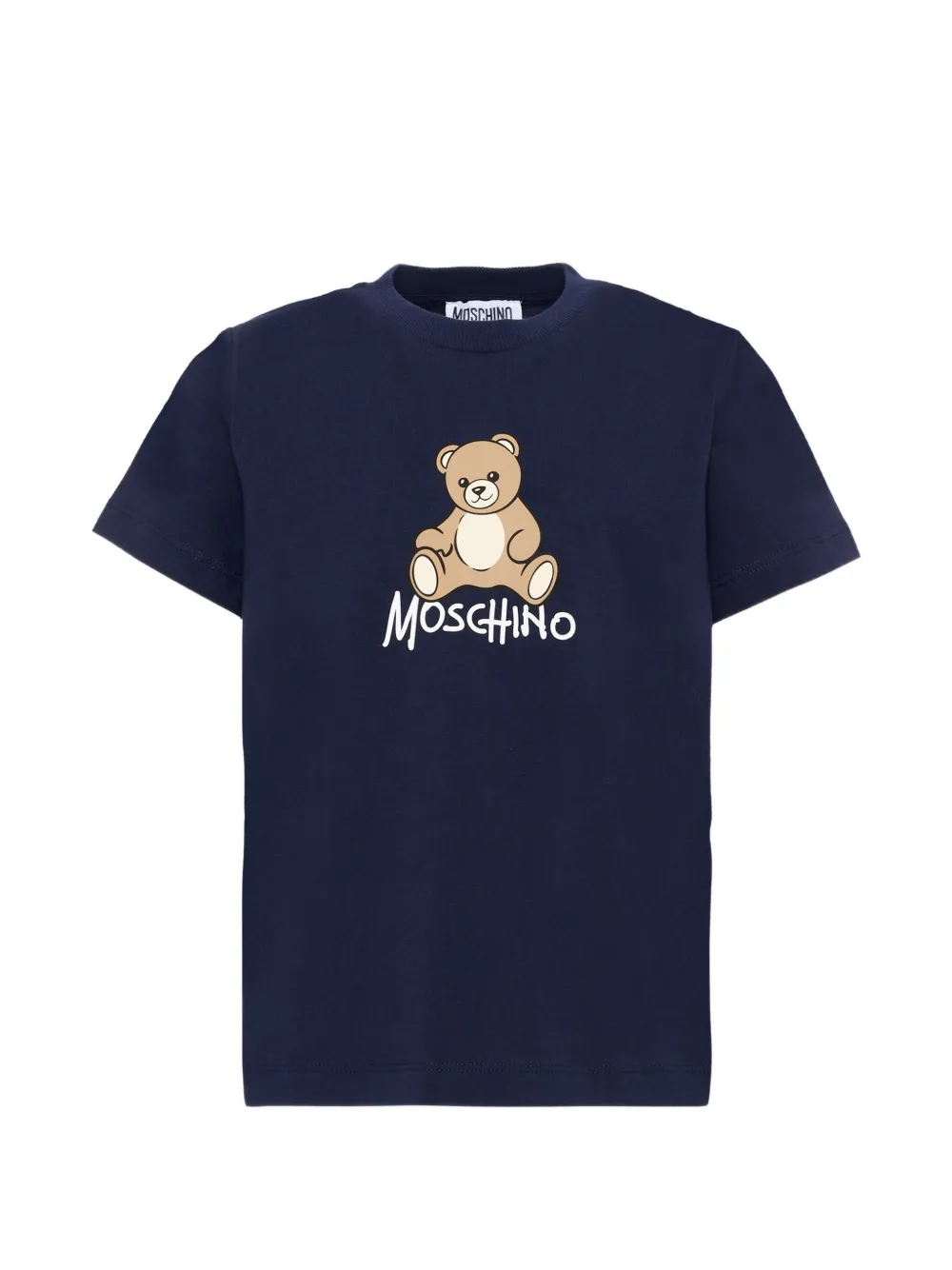 Moschino Kids teddy bear logo-print T-shirt - Blu