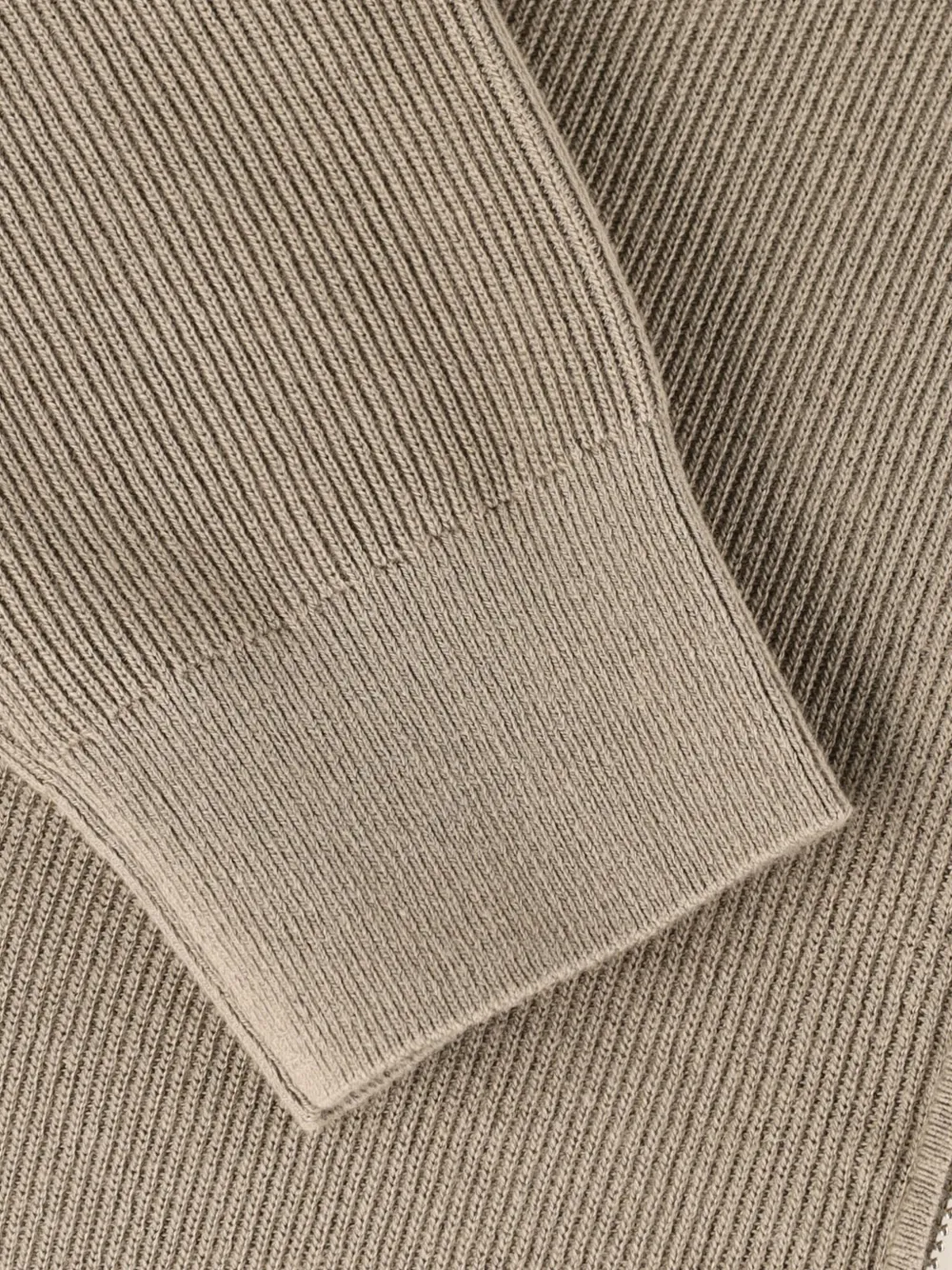 Closed Ribgebreid vest Beige