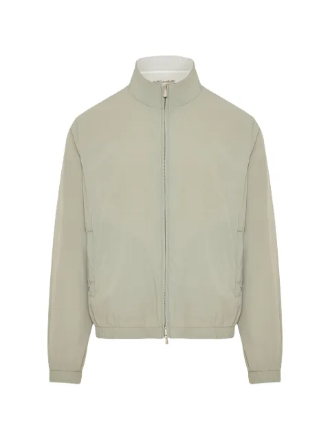 Enrico Mandelli logo-embroidered zip-up jacket