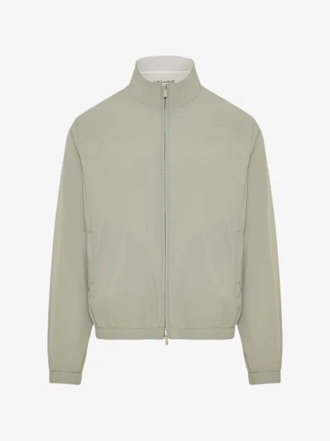 Enrico Mandelli logo-embroidered zip-up jacket