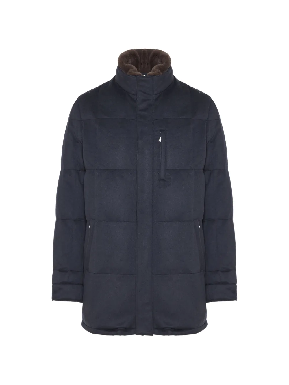 Enrico Mandelli padded shearling-trim coat - Blu