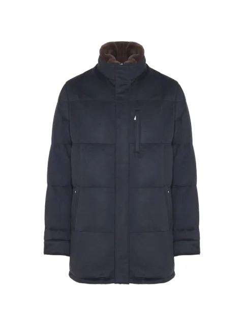 Enrico Mandelli padded shearling-trim coat