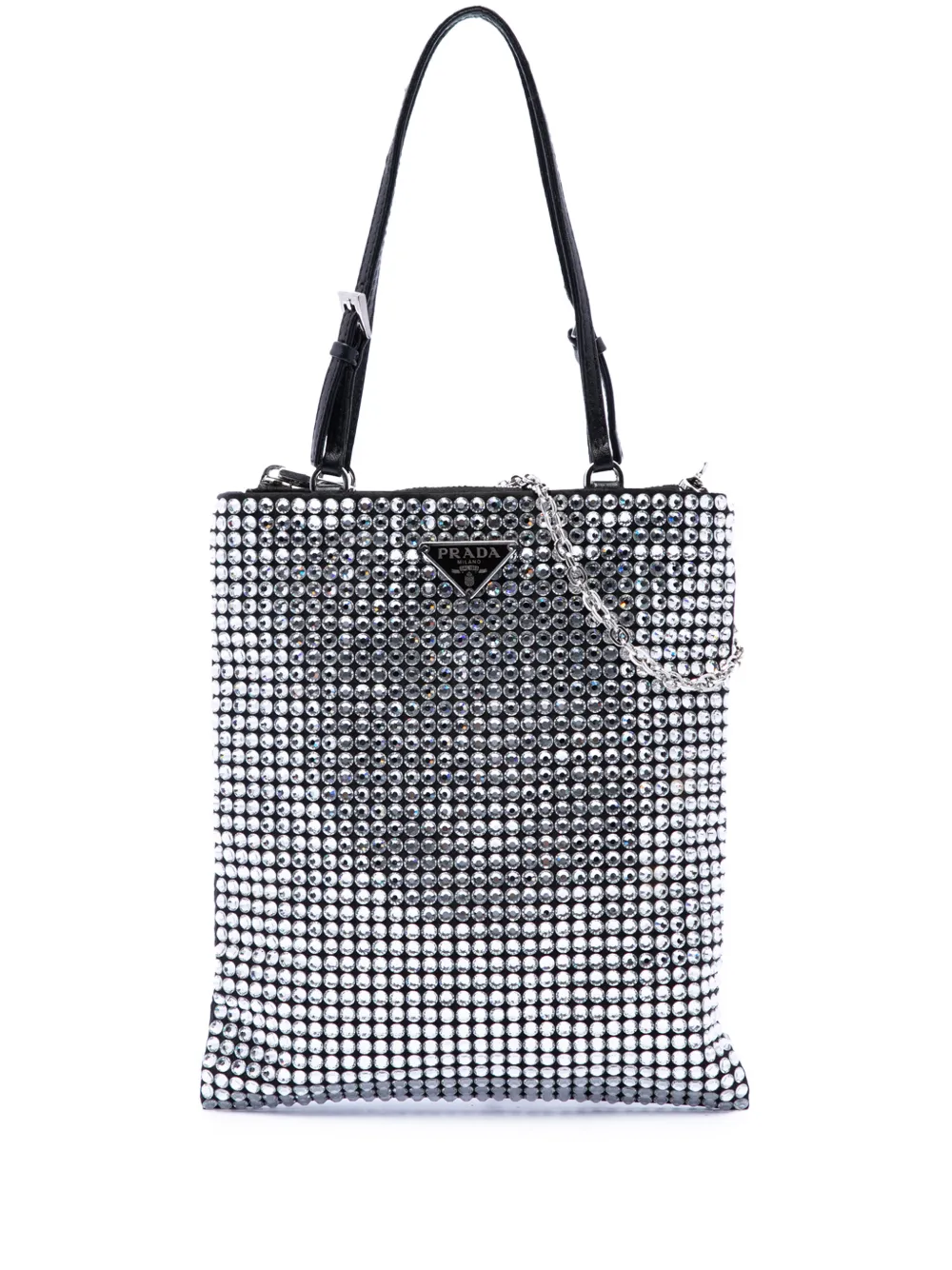 Prada Pre-Owned 2000-2013 Tote Bag aus Satin mit Kristallverzierung - Schwarz