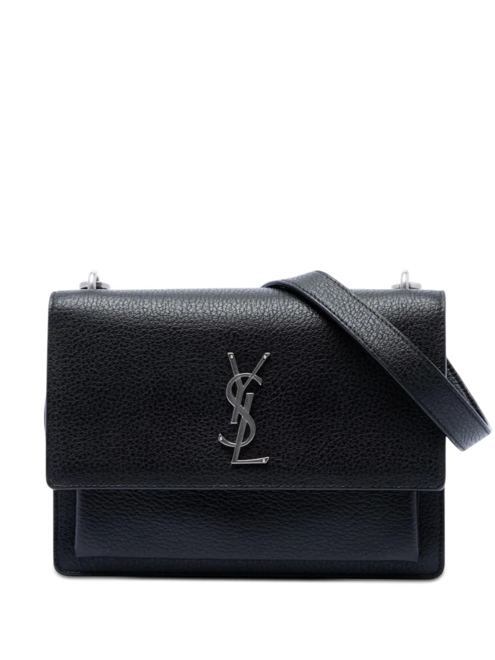 Saint Laurent Pre-Owned Borsa a tracolla Sunset media in pelle di vitello a fiore con monogramma media 2017 - Nero