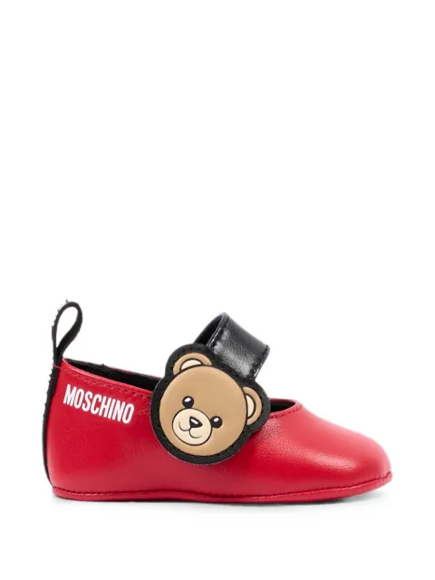 Moschino Kids Teddy Bear touch-strap ballet flats