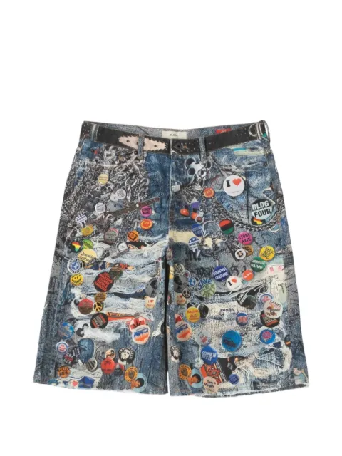 BLDG4 Acropolis graphic-print denim shorts