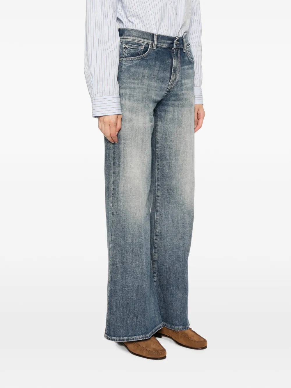 DONDUP Amber jeans met wijde pijpen Blauw