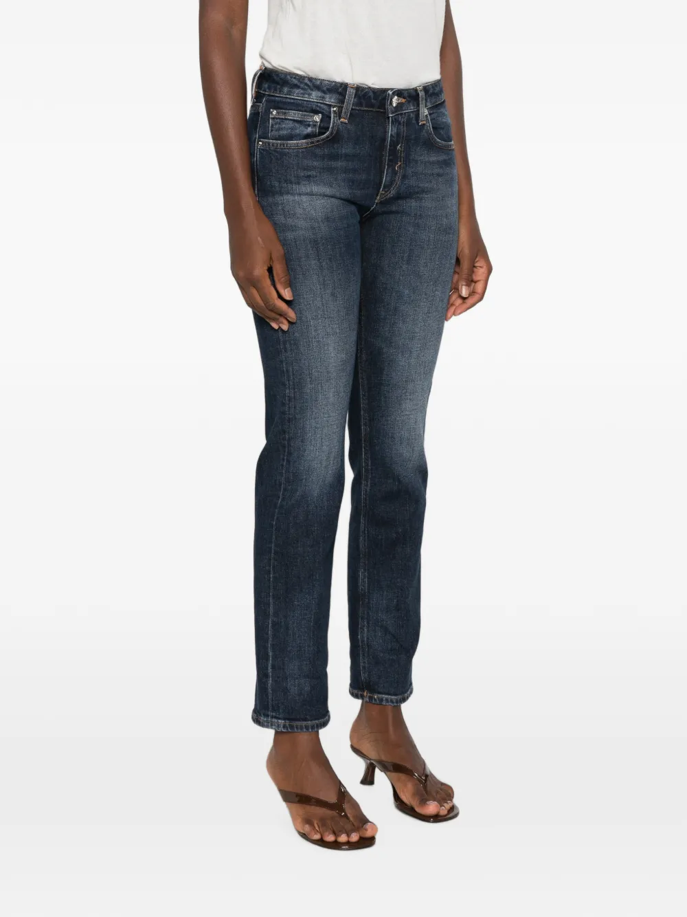 DONDUP Coco straight jeans met vervaagd effect Blauw