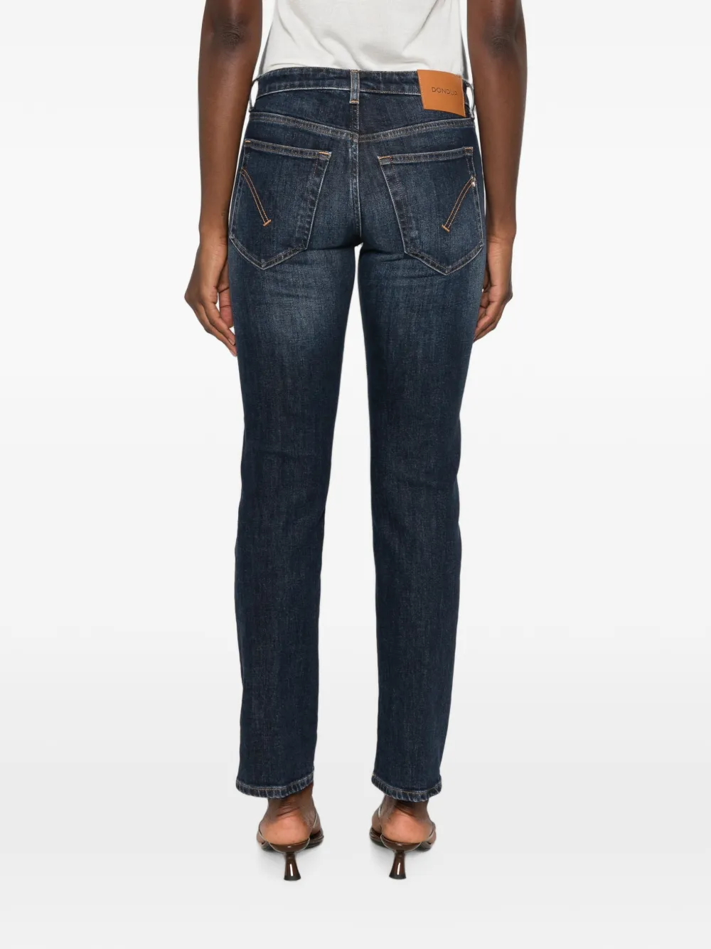 DONDUP Coco straight jeans met vervaagd effect Blauw