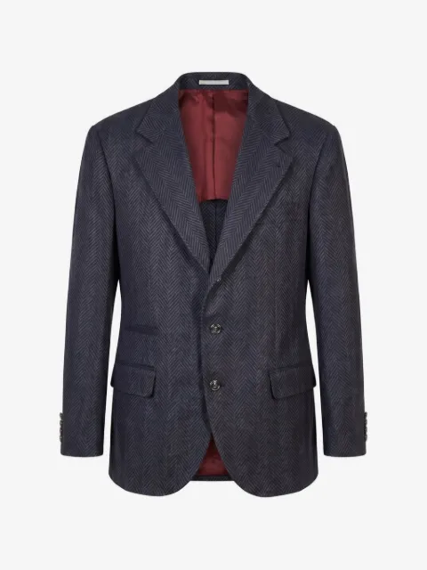 Brunello Cucinelli blazer con motivo de espiga