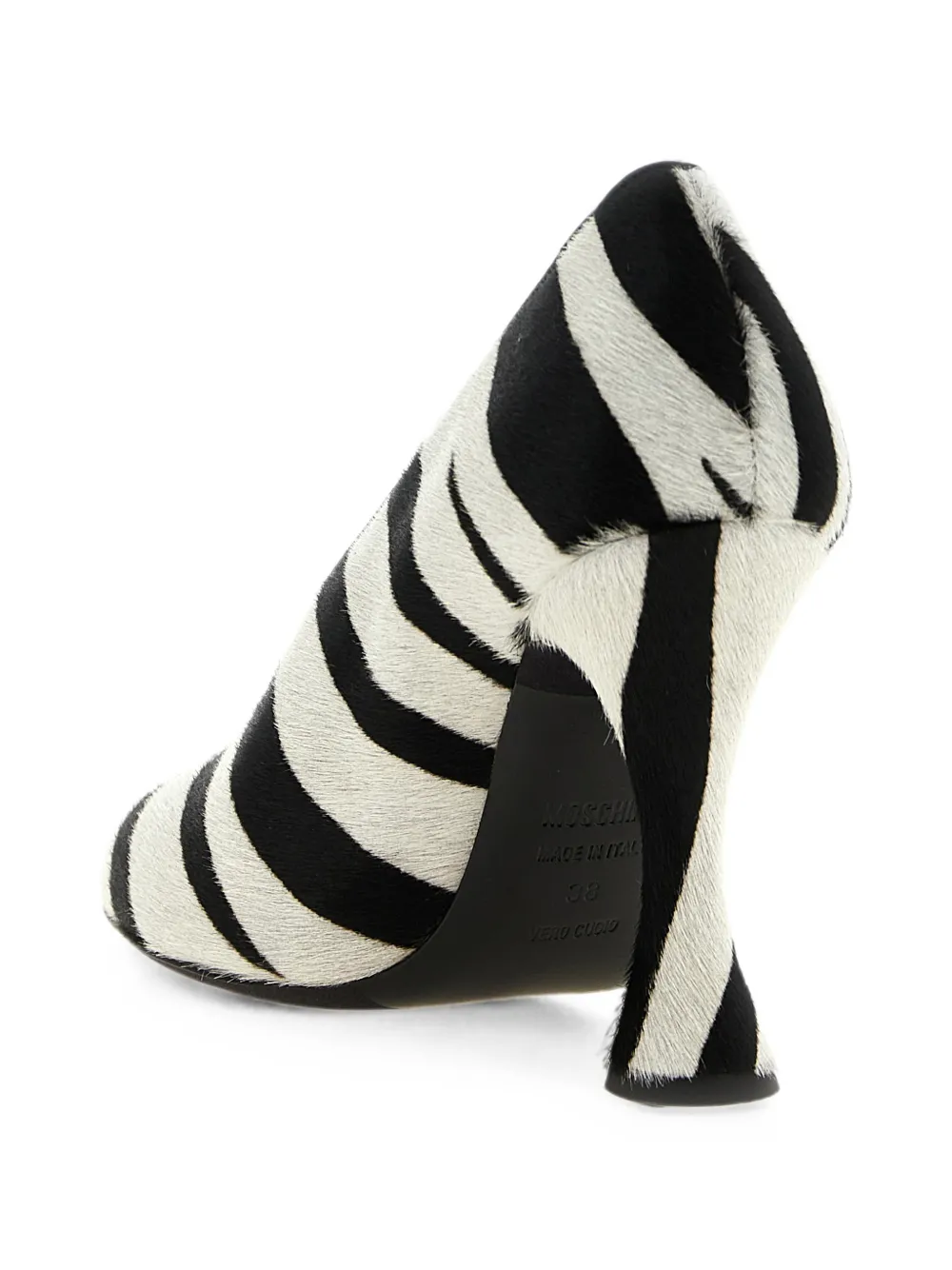 Moschino zebra-print pony-hair pumps Wit