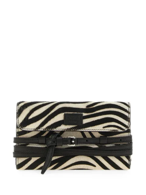 Moschino zebra-print Tie Me wallet on chain