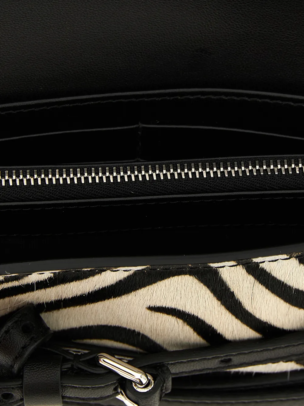 Moschino Tie Me portemonnee met ketting en zebra-print Beige