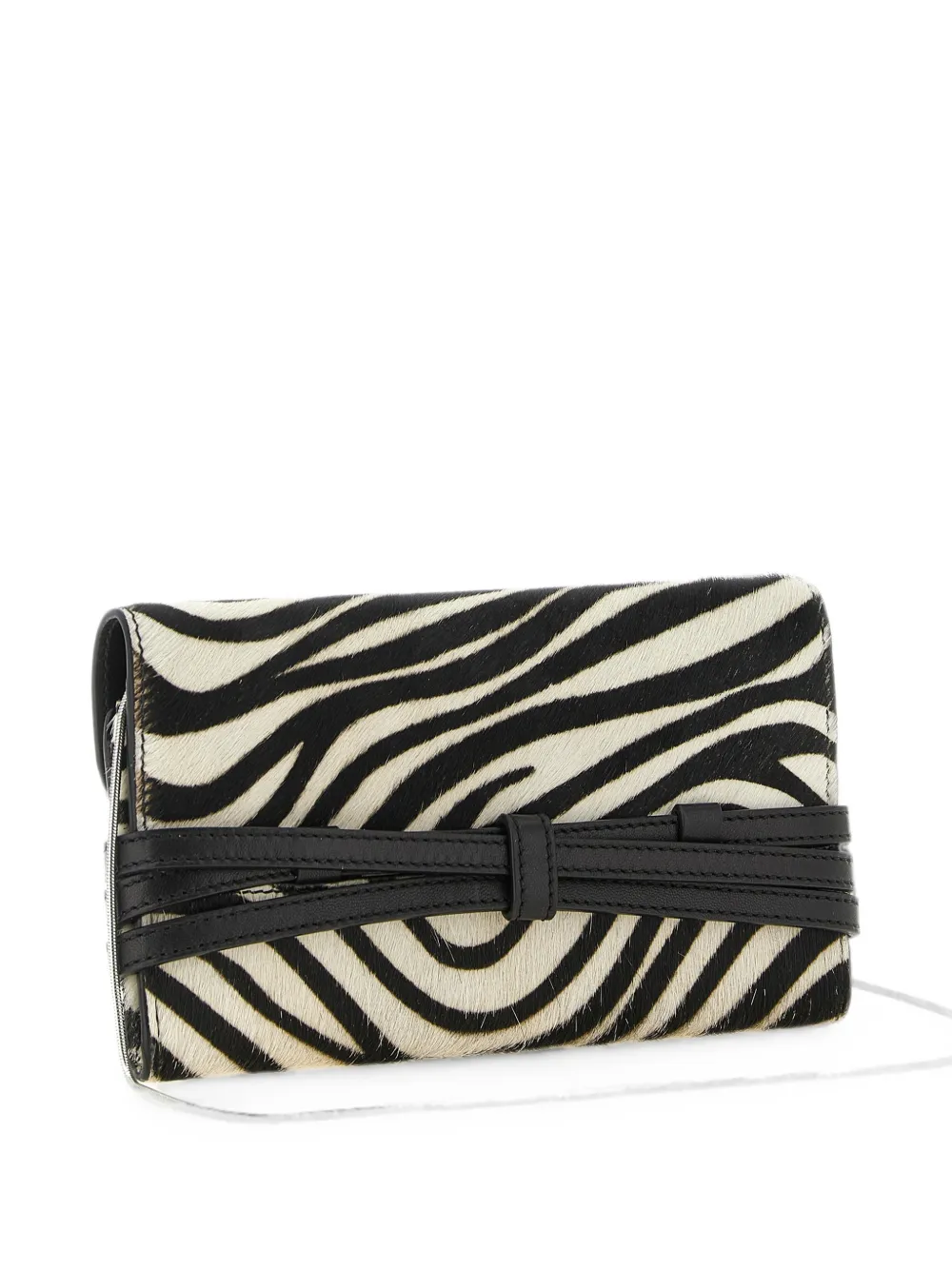 Moschino Tie Me portemonnee met ketting en zebra-print Beige
