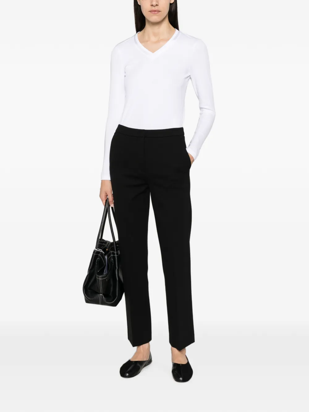 TWINSET Straight broek met verborgen sluiting Zwart