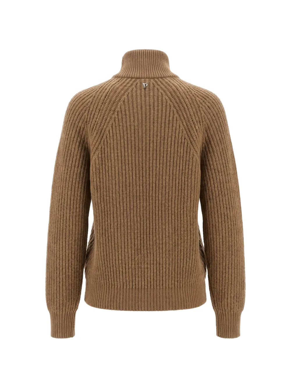 DONDUP Ribgebreid vest met asymmetrische rits Bruin