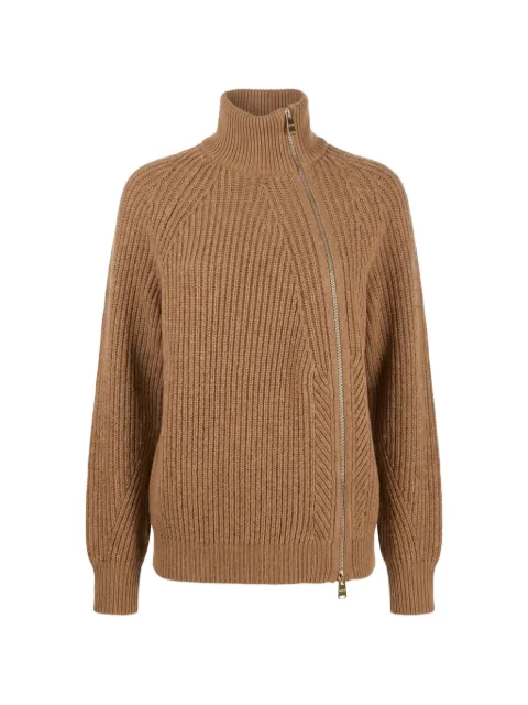 DONDUP ribbed-knit asymmetric-zip cardigan 