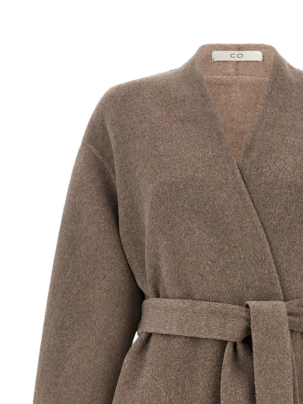 Co Belted Robe-style Coat in Brown, view 3