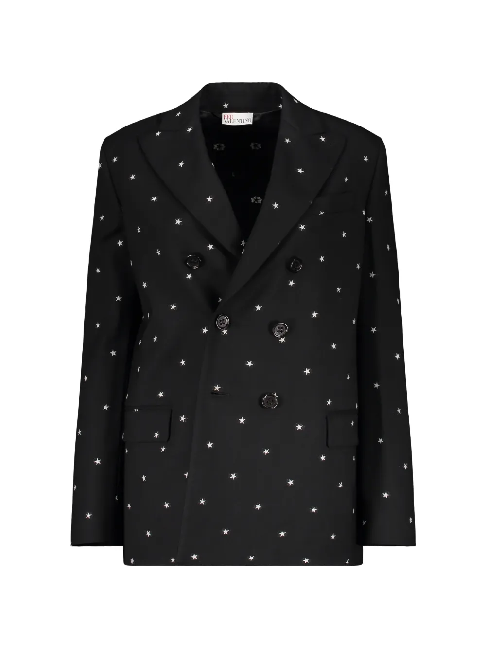 RED Valentino star-print double-breasted blazer - Schwarz