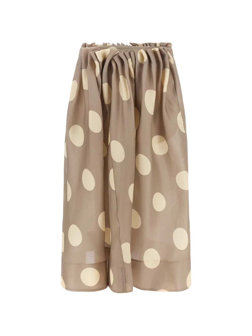 KHAITE Riley polka-dot silk maxi skirt - Marrone