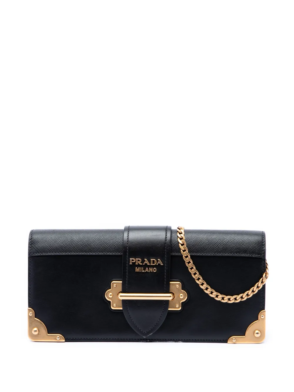 Prada Pre-Owned Borsa a tracolla City Calf and Saffiano Cahier Chain 2010-2026 - Nero
