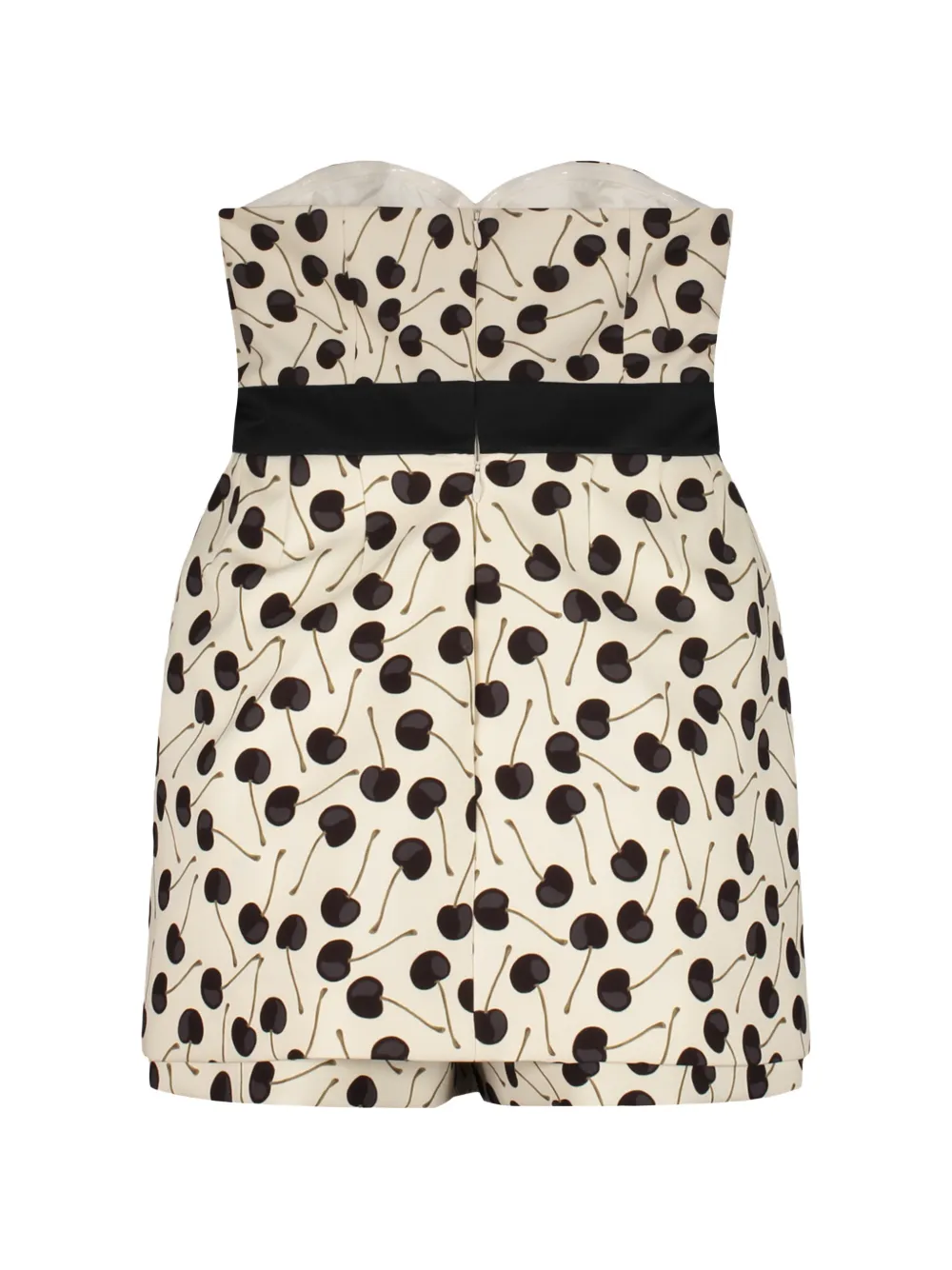 RED Valentino Playsuit met strikdetail en kersenprint Beige