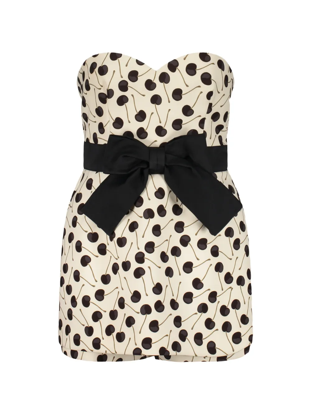 RED Valentino cherry-print bow-detail playsuit - Nude