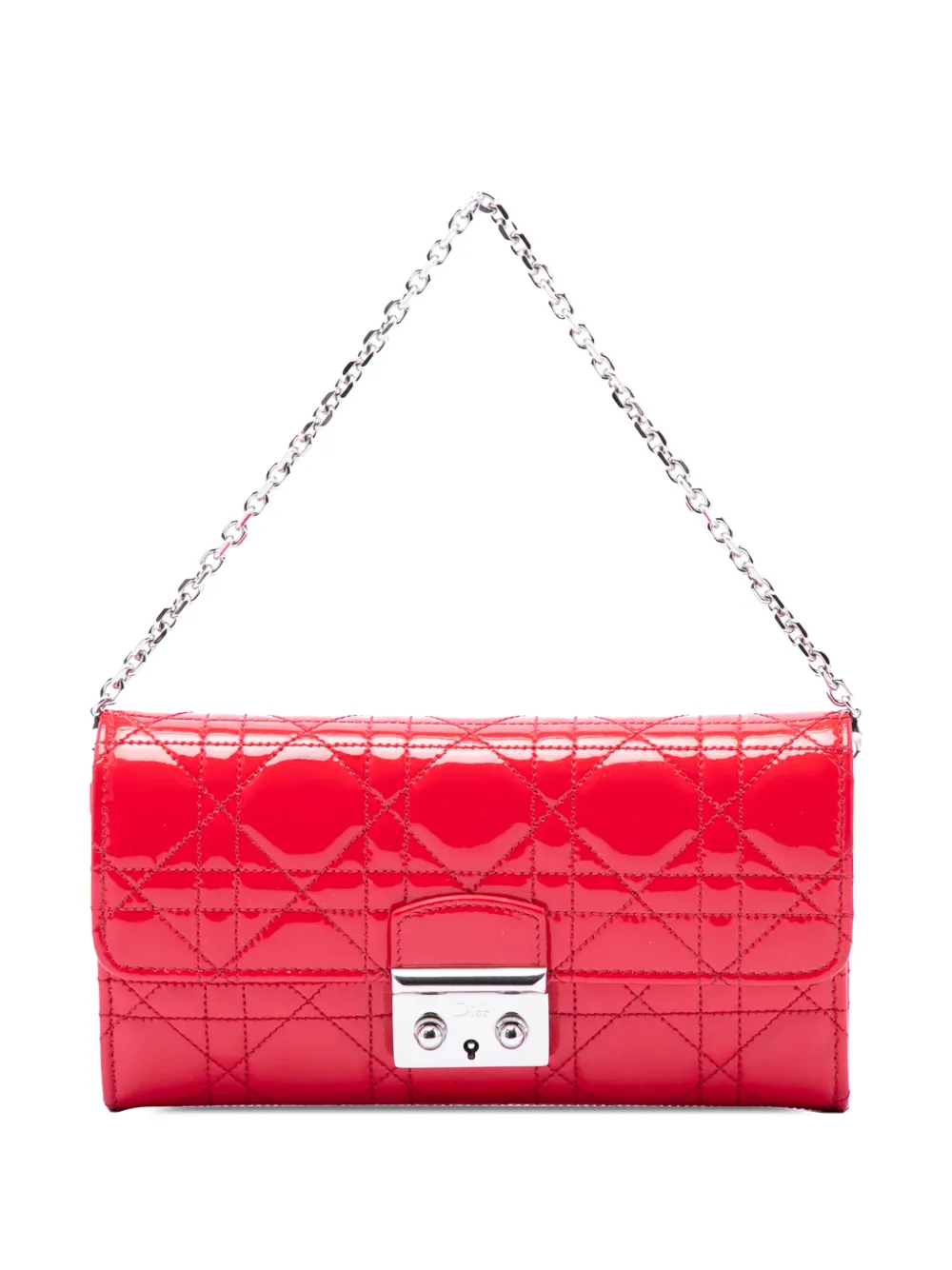 Christian Dior Pre-Owned Borsa a mano Miss Dior lucida con catena e motivo Cannage 2014 - Rosso