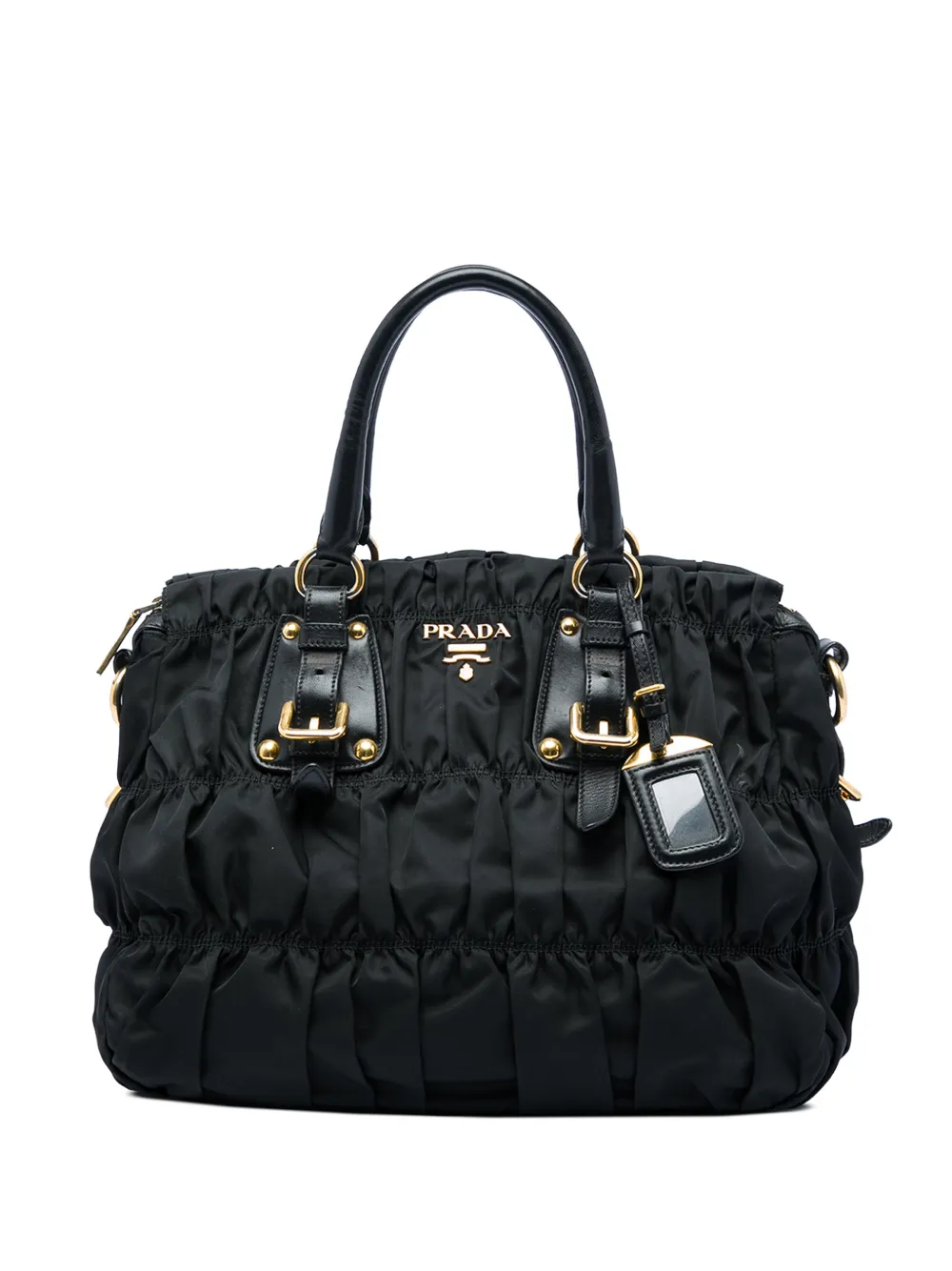 Prada Pre-Owned 2010-2026 Tessuto Gaufre satchel - Black
