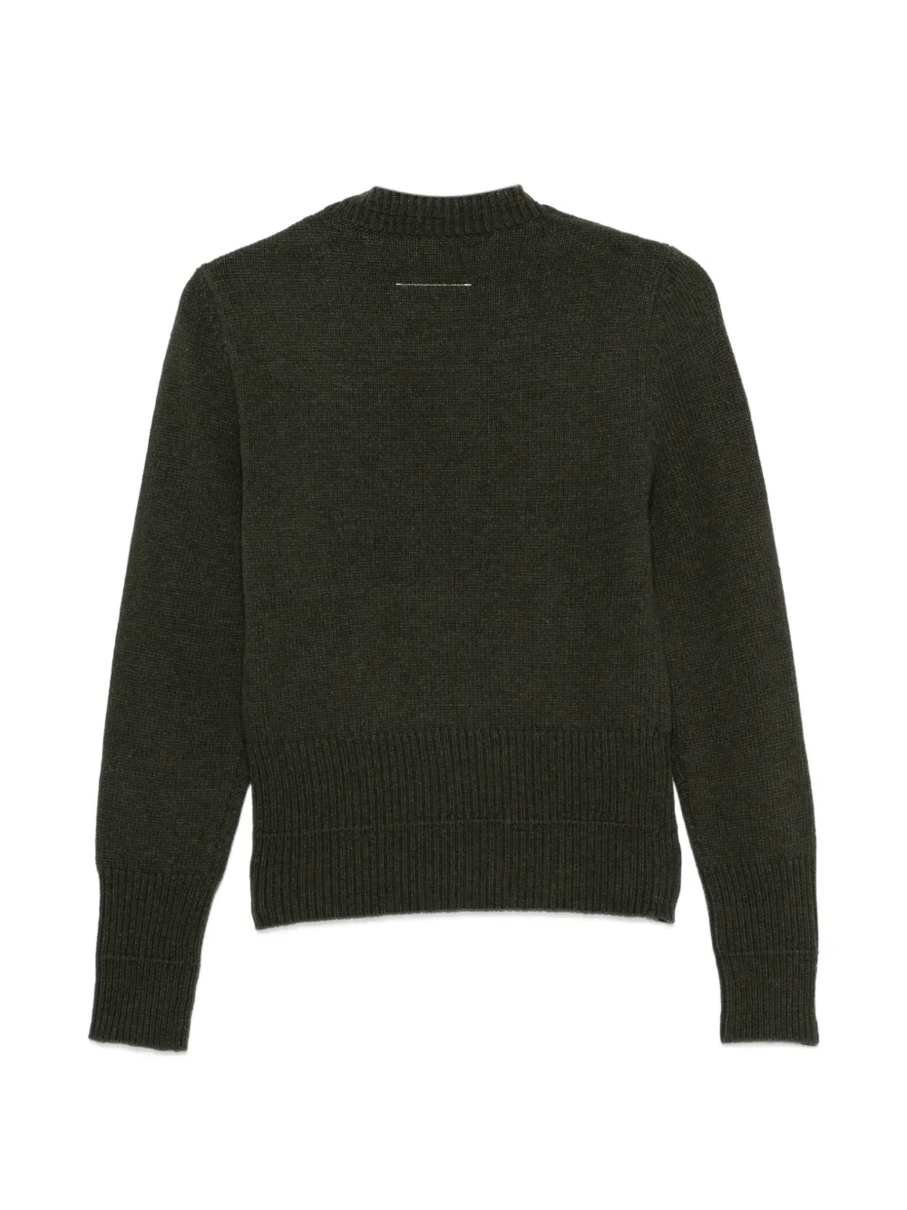 MM6 Maison Margiela Numeric Signature ribbed-trim sweater Groen