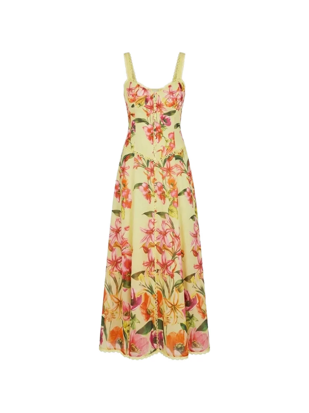 Charo Ruiz Ibiza Solara floral-print midi dress - Yellow