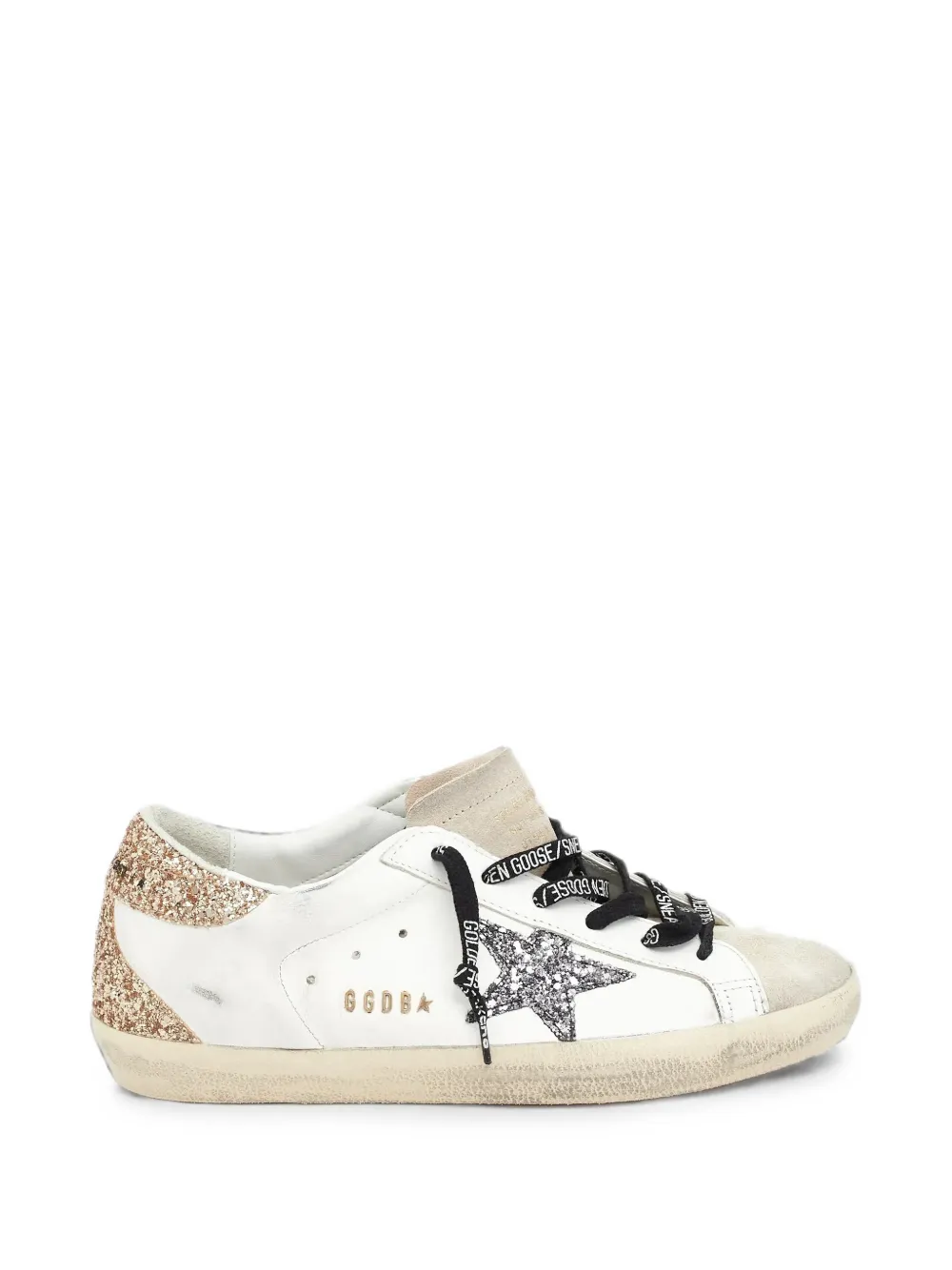 Golden Goose Superstar glitter-star sneakers Wit
