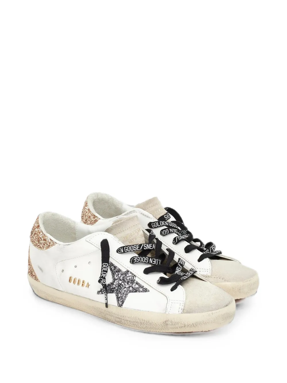 Golden Goose Superstar glitter-star sneakers Wit