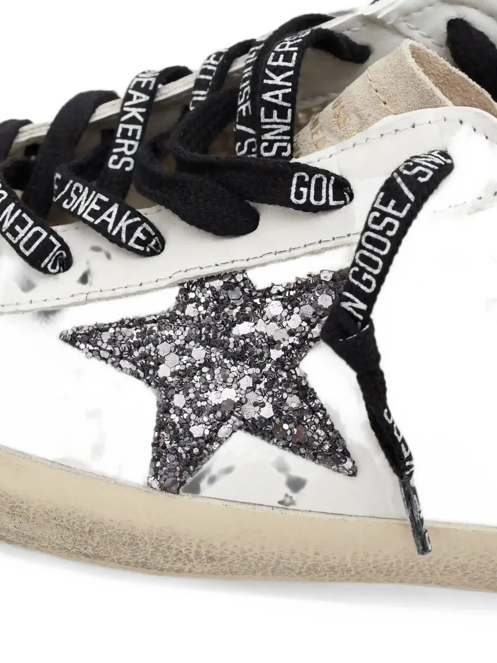 Golden Goose Superstar glitter-star sneakers Wit